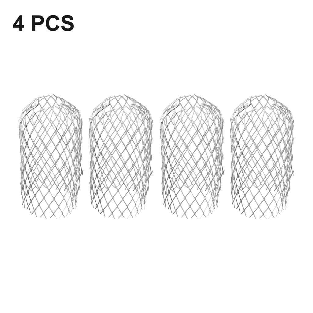 4pcs Leaf Filter Aluminum Metal Drain Pipe Filter Cap Anti-leaf Filter Trap Guards Drain Pipe Cover Downpipe Non-corrosive Firm