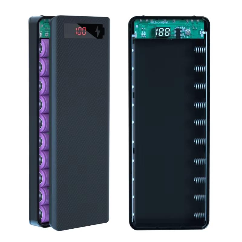 8-Slot DIY 18650 Battery Power Bank Case Digital Display 5V 21A Fast Charger Box for Travel Business Trip Use