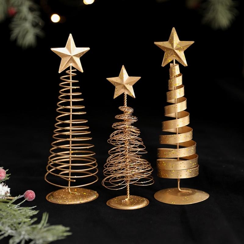 Weihnachtsbaumschmuck mit Sockel Stern Eisen Weihnachtsbaumschmuck für Tischplatte Party Feiertagsdekorationen
