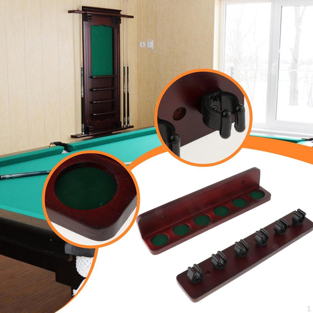 Billiard Pool Cue Rack Sticks Holder Stand Storage Wooden Table Rods Organizer for