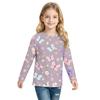 Kids' Long Sleeve Neck Printed T-Shirt Casual Top for Boys and Girls