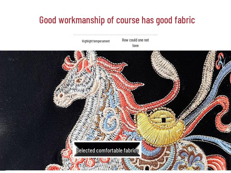 2026 Year of the Horse Silk Velvet Embroidered Gilet - Early Spring Chinese Style
