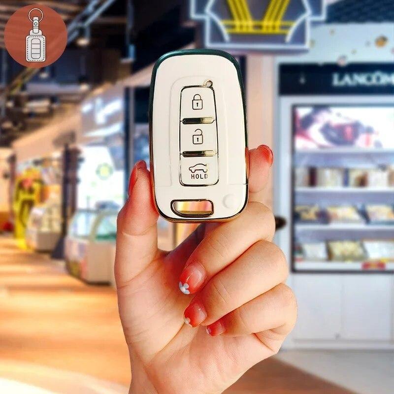 

Чехол для ключей из ТПУ GUSHIBEI для KIA K2 K5 IX35 Sonata8 Elantra чёрный