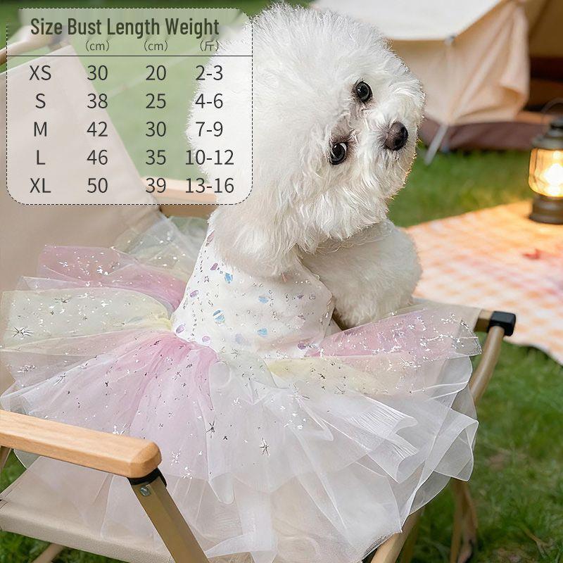 

Платье-бабочка с пайетками для собаки - Пышная сетчатая юбка для фотосессий питомцев и дней рождений Large