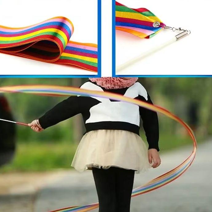 Children'S Colorful Artistic Gymnastics With Stick Ribbon Children'S Early Education Dancing Ribbon Toy Ideal Gift For Children