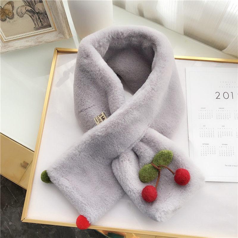 Cute Cartoon Plush Warm Scarf for Women Winter Neck Warmer Girls
