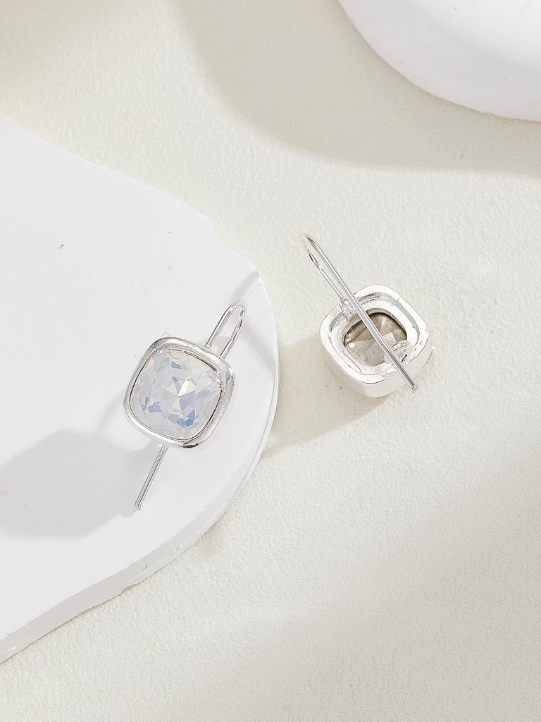 Simple Square Hanging Earrings For Women Silver Color  Women Jewelry Girl's Gift