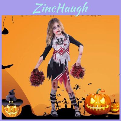Spooky Halloween Girls Zombie Cheerleader Cosplay Costume For Carnivals And Parties