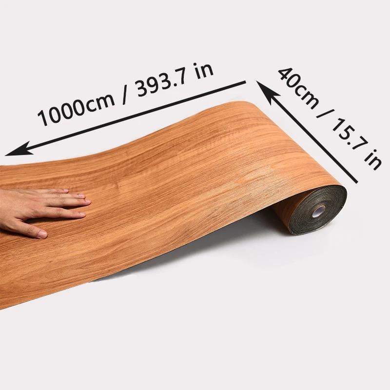 40CM Antifouling Roll Material Wood Grain Self-adhesive Wall Sticker Floor Sticker Background Wall Decoration Bedroom Kitchen