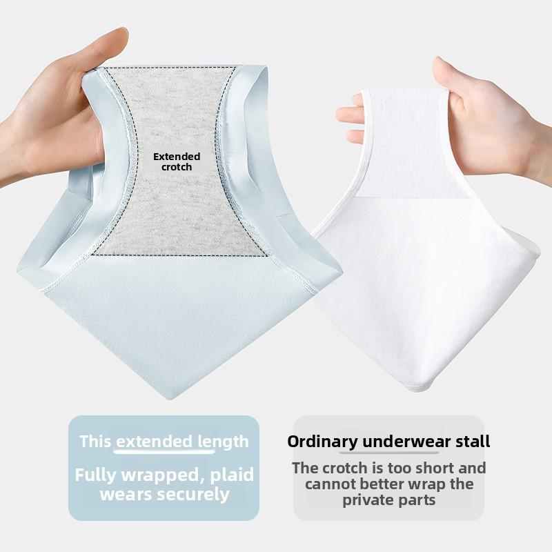 Female Summer Pure Color Skin Breathable 10A Antibacterial Cotton Crotch Elastic Hip Waist Triangle Briefs