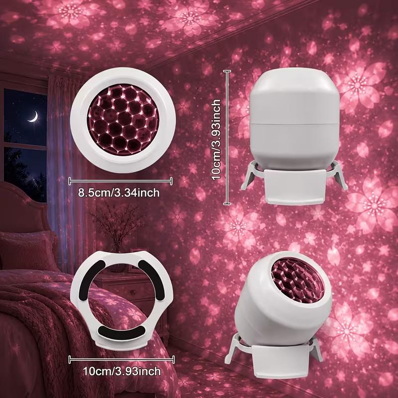 Cherry Blossom Projector Light With Romantic Pink Soft Glow Perfect For Bedroom Decor Date Nights Birthday Parties