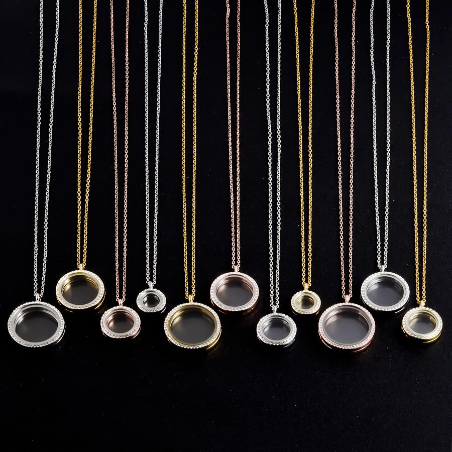 Kovový Kulatý Lesklý Skleněný Magnetický Medailonek Náhrdelníky Pro Ženy Muže Doplňky Paměť DIY Plovoucí Fotografie Dárek 60cm o Řetízek
