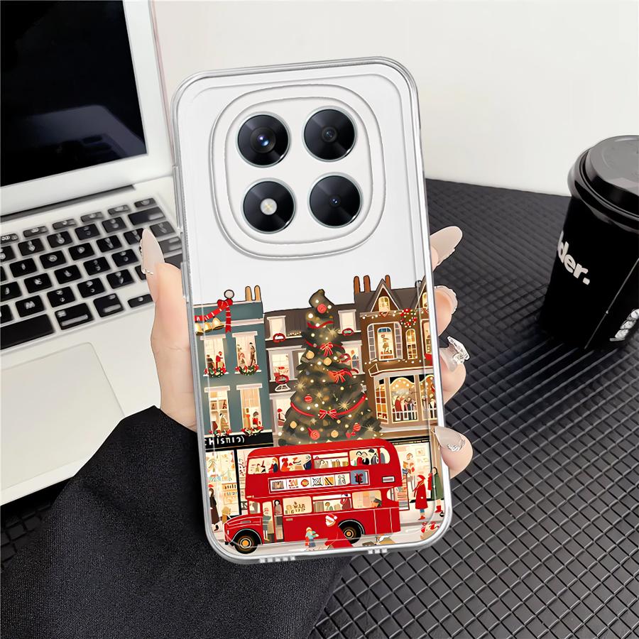 Winter Village Christmas Soft Phone Cover Case for Xiaomi Redmi Note 14 Pro Plus 9 10 14C 12S 10S Note 13 A4 12 11S 13C 11