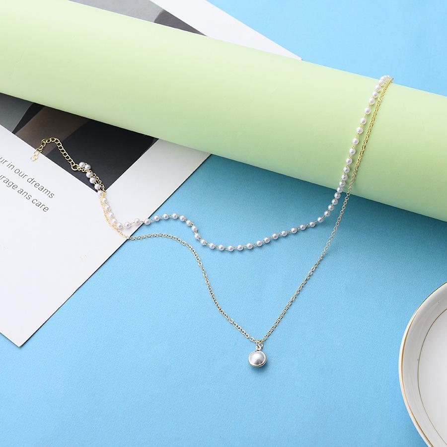 

Popular Girl Fashion Necklace 2025 New Net Red Retro Simple Double Pearl Necklace Women Wholesale Sales Nigeria Necklace золотой