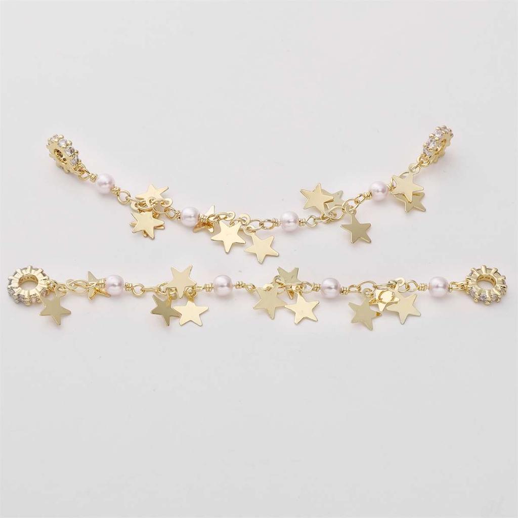 1pc 8-9cm Bracelet Safety Chain High Color Retention Gold Plating Safety Chain Tassel Pendant Chain Accessories DIY Handmade