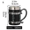 Large Capacity Beer Mugs For Outdoors Use With Retro Woodgrain Finish Nonrust Steel Insulated Cup Thermal Resin Construction
