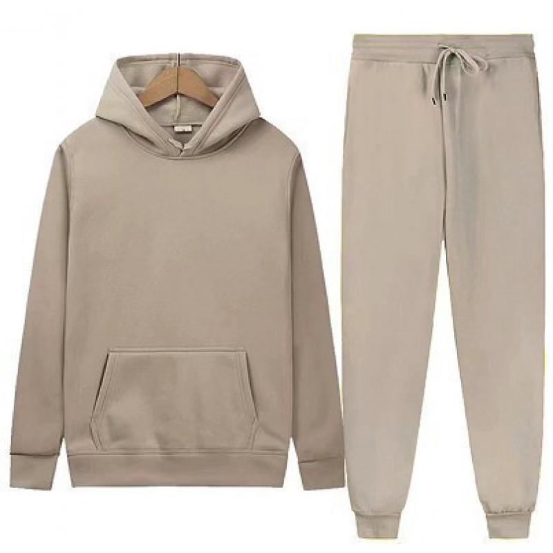 Mens Casual Hooded Sweatshirt Set Cotton Blend Two Piece Outfit Loose Fit Everyday Wear