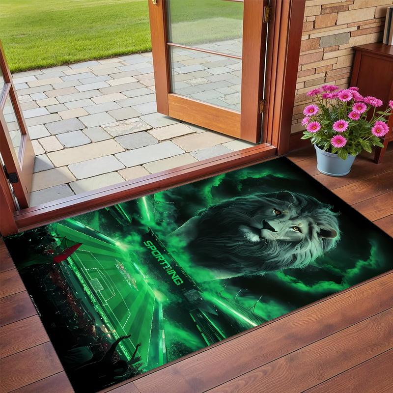 Anti‑Slip Crystal Velvet Floor Rug, Sporting Cp Design Carpet for Indoor Living Bedroom Home Decoration