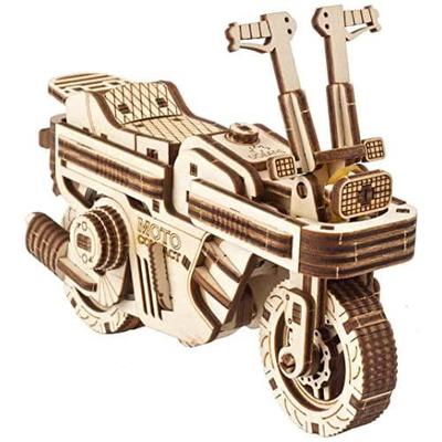 UGEARS Stavebnice dřevěného modelu motocyklu - Moto Kompaktní skládací skútr 3D puzzle pro dospělé a děti