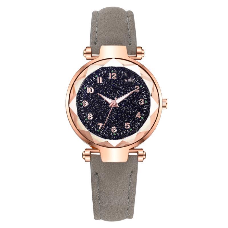 Starry Sky Women's Digital Leather Strap Fashion Watch