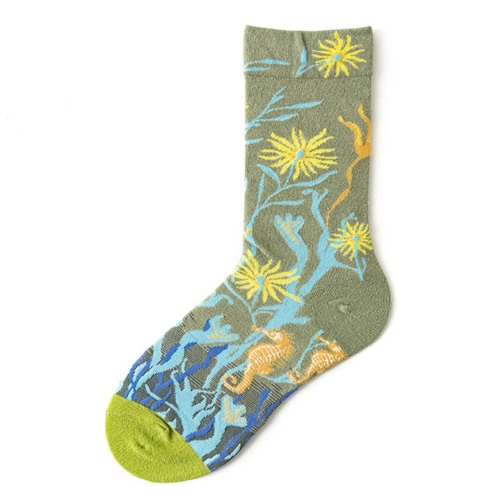 Colorful Cartoon Creative Fashion Vine Graffiti Novelty Men Women Socks Winter Warm Comfortable Cotton Sokken Dropship