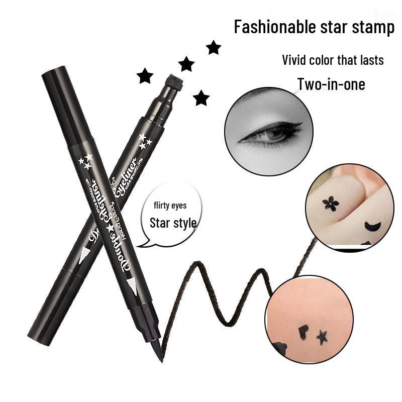 Hengfang Double-Headed Intense Black Waterproof Eyeliner & Stamp