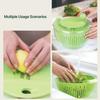 Multifunctional slicer, grater, press-type vegetable dehydrator, fitness meal fruit and vegetable kitchen draining basket with spin-dry function