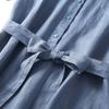 Vintage Cotton Linen Shirt Dress For Women Solid Plus Size Casual Long Dresses Ladies Slim A Line Tunic Dress Outfits For Summer