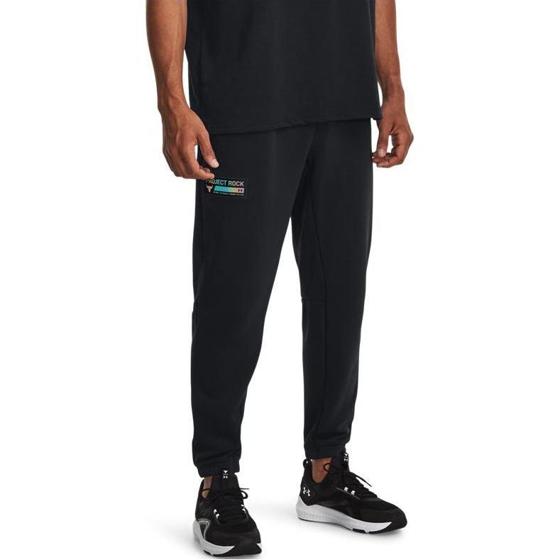 Under Armour Johnson Series Solid Color Elastic Waistband Tapered Knit Sports Pants Men Pants Black 1380158-001