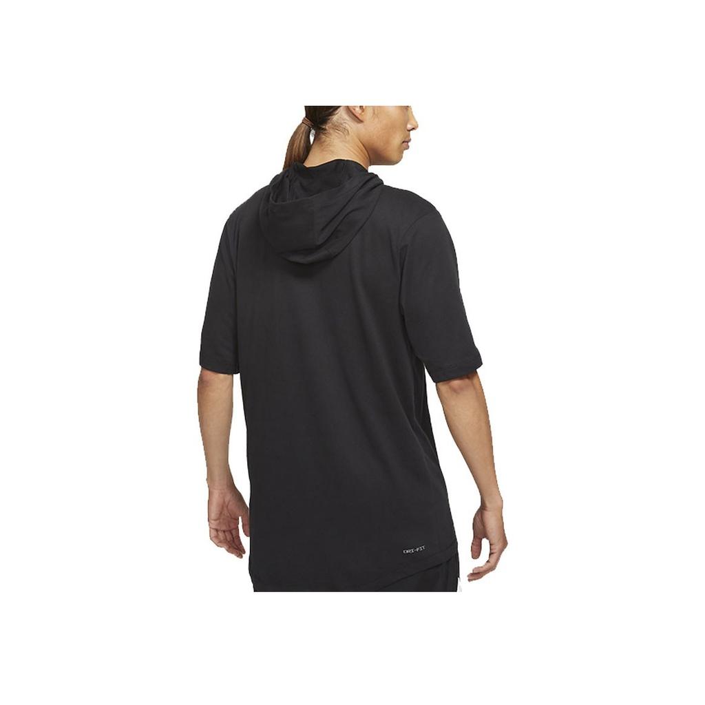 Jordan Pure Color Logo Hooded Pullover Short Sleeve T-Shirt Men Tops Black DA9872-010