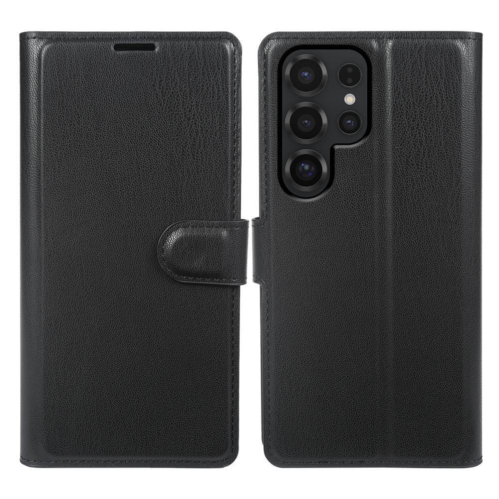 

For Samsung Galaxy S25 Ultra Stand Case Biobased Eco-Friendly RPET RPVB Slim Phone Cover with Wallet Black
