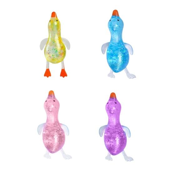Transparent Glitter Duck Squeeze Toy, Mini Duck Anxiety Relief Sensory Toy, Slow Rising Animal Shape Stress Toy