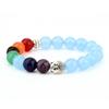 10mm Green Aventurine & Red Agate Volcanic Rock Yoga Bracelet with Buddha Head Beads