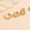 3 Pcs Zircon Korean Wave Multilayer Geometry Ear Cuff Clip on Earrings For Women Without Piercing Non-pierced Jewelry