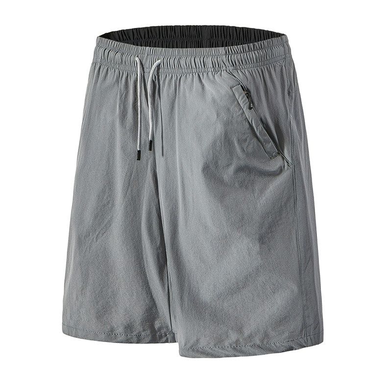Men's Quick-Dry Ice Silk Shorts, Summer New Style, Loose-Fitting Casual Mid-Length Shorts, Trendy Sports Beach Shorts