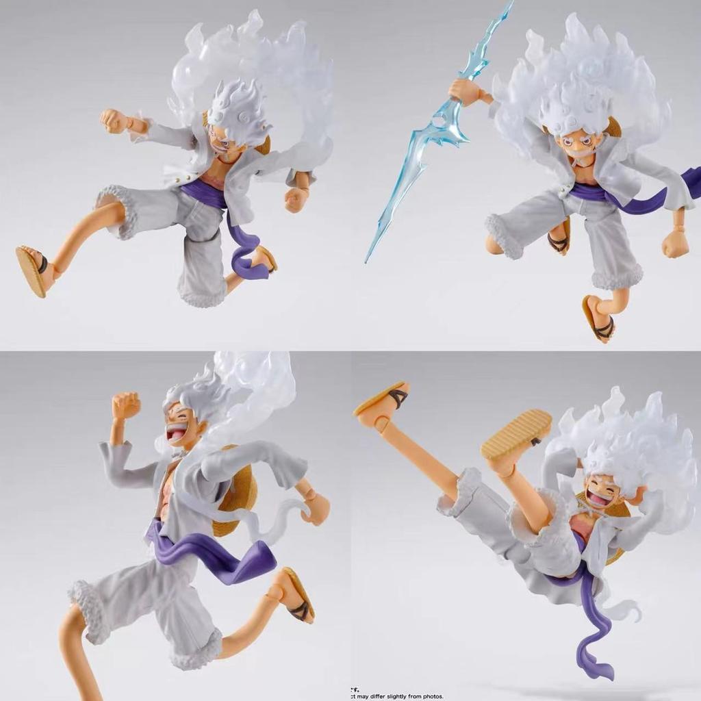 SHF One Piece Gear 5 Luffy Nika Figure Action Model Toy with Multiple Faces Accessories Multi Joint