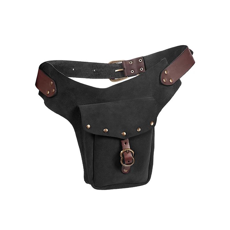 

Medieval Retro Waist Pouch Bag Portable Waist Belt Fanny Pack Purse Cosplay Prop with Decorative Sports Fanny Pack Cosplay Props чорний