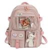 Students Backpack Large Capacity Grils Schoolbag Cartoon Korean Backpack Soild Color Travel