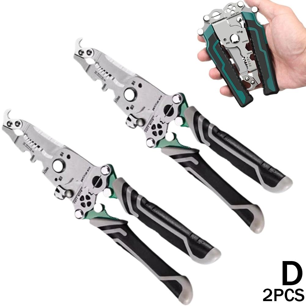 18 In 1 Wire Stripper Foldable Crimper Cable Cutter Multifunctional Stripping Crimping Pliers Terminal Hand Tool