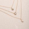Stacked star necklace, European and American jewelry, women's retro multi-layer light luxury design, diamond-encrusted water drop pendant