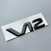 3D ABS Big Flat Letters V12 Car Emblem Trunk Fender Nameplate Logo Sticker for mercedes-benz S400 S500 S600 Chrome Glossy Black