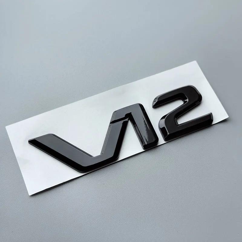 

Flat ABS Letters V12 Car Emblem Trunk Fender Nameplate Logo Sticker for mercedes benz S400 S500 S600 Chrome Glossy Black V12 1pc fender