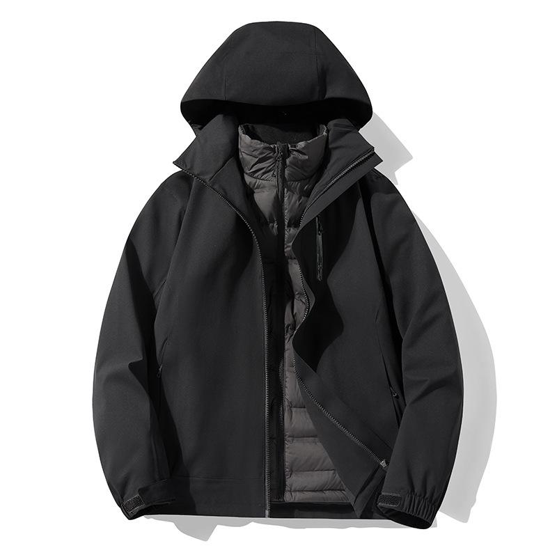 Men's 3-in-1 Camouflage Jacket: Warm, Windproof, Waterproof, Detachable 90% Down Liner for Outdoor Winter Mountaineering