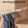 Pull out Pants Rack 9-Rod Left Mounted, Wardrobe Trousers Rack Jeans Scarf Hanger for Cabinet, Closet Organizer(18.11x12.8in)