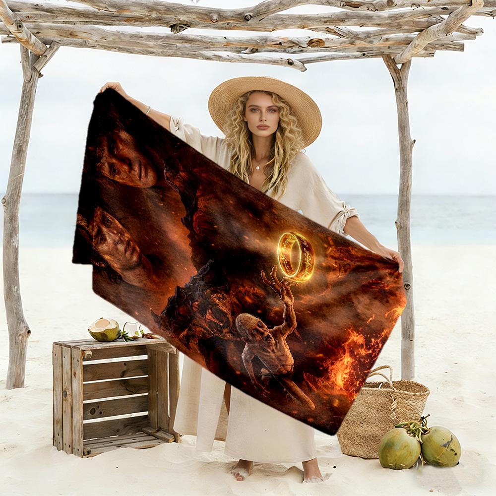 Lord Rings Beach Towel Super Soft Absorbent Comfortable Lightweight Perfect for Traveling Yoga Camping and Swimming