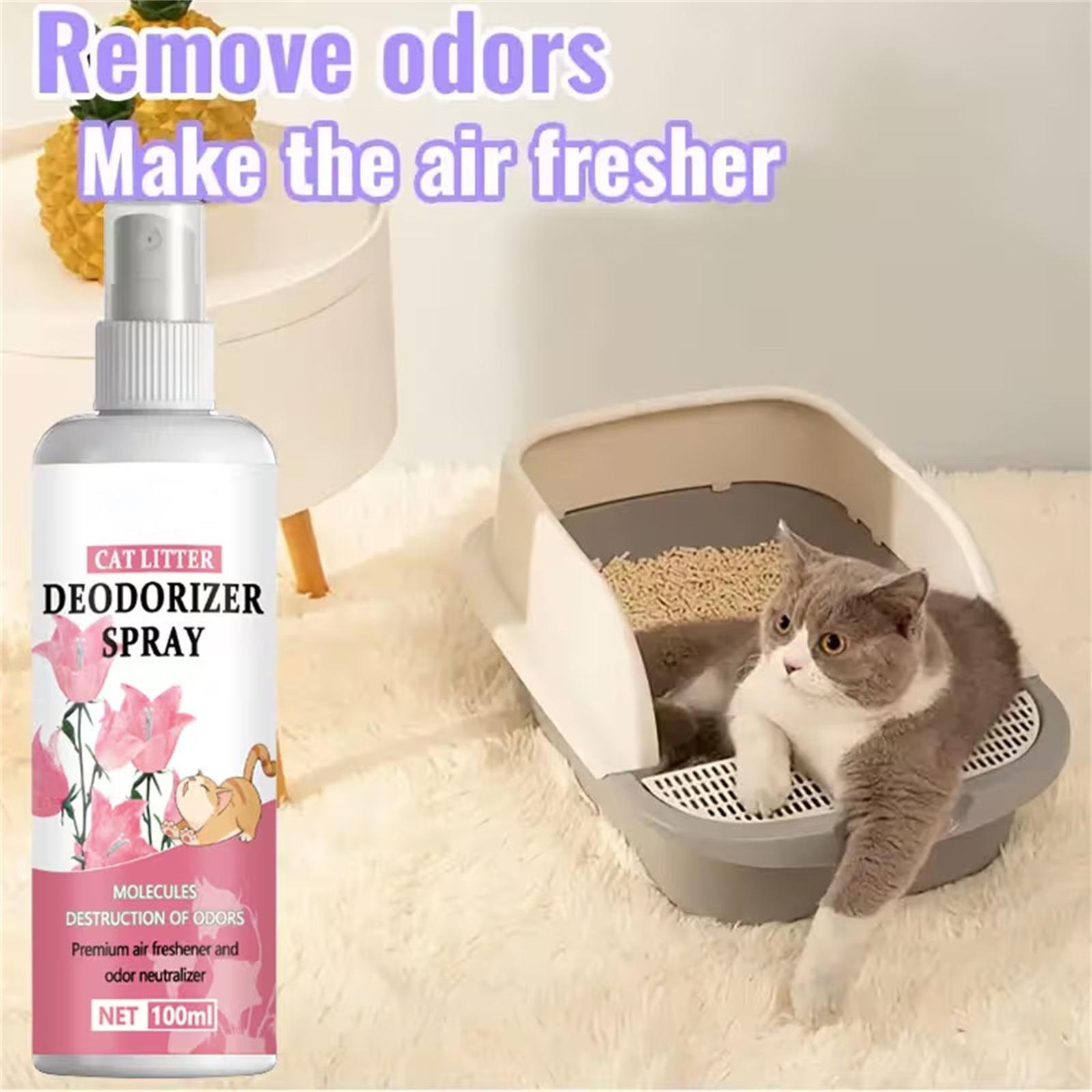 100ml Cats Litter Deodorizer Spray - Powerful Odor Eliminator For Pet & Home, Safe & Multi-Purpose Freshener One Size