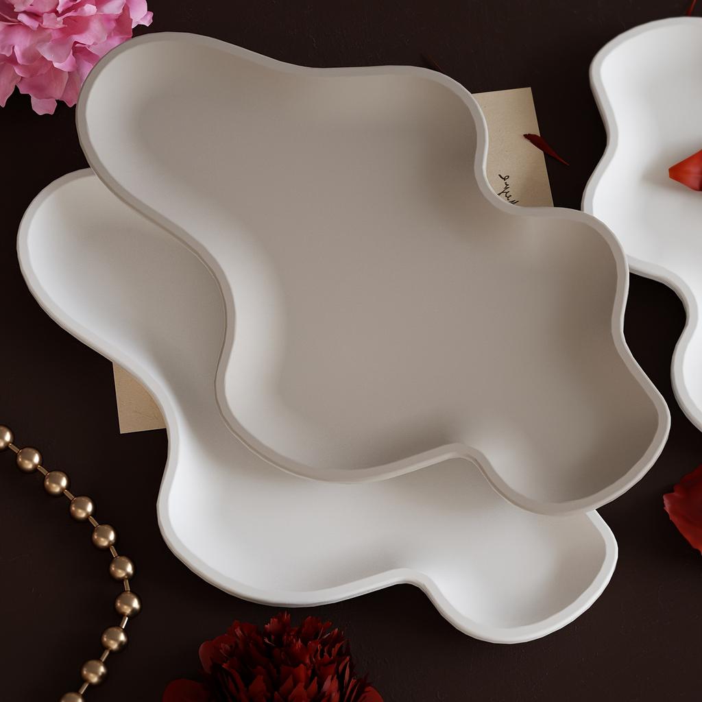 Cloud Shape Irregular Tray Creative Storage Container for Jewelry Home Decor Candle Holder Other Shapes Holiday Gift Tray