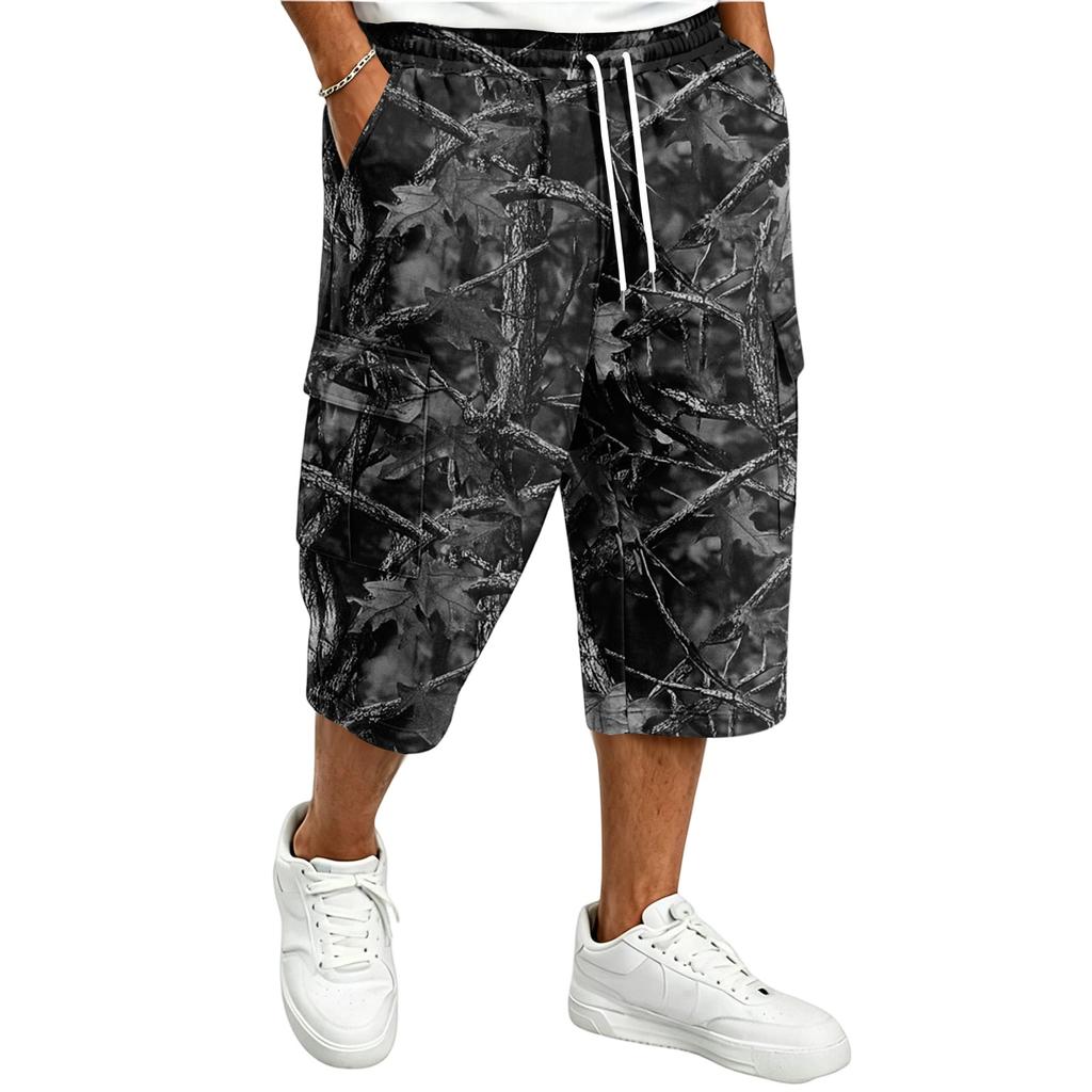 Pantalones Cortos Cargo Casuales para Hombre con Estampado de Camuflaje hasta la Rodilla para Uso Diario al Aire Libre