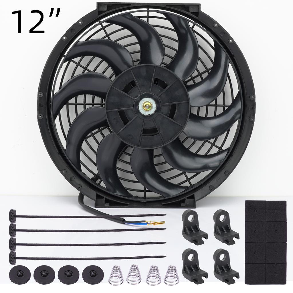 Universal 12V 80W/120W 7/10/12/14 Inches Car Air Conditioning Electronic Radiator Cooling Fan Blade Electric Cool Kit