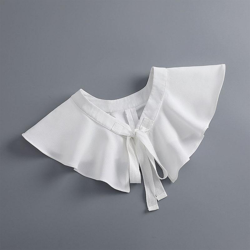 Removable Lace Doll Fake Collar Women Tie Ladies White Shawl Wrap Detachable Embroidered Lapel False Collar Clothes Accessory